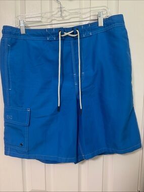 George Bright Blue Men's Swim Board Shorts with Drawstring